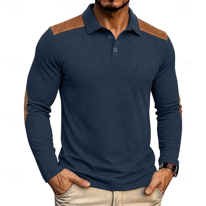 Garrett | Texturerad långärmad polo