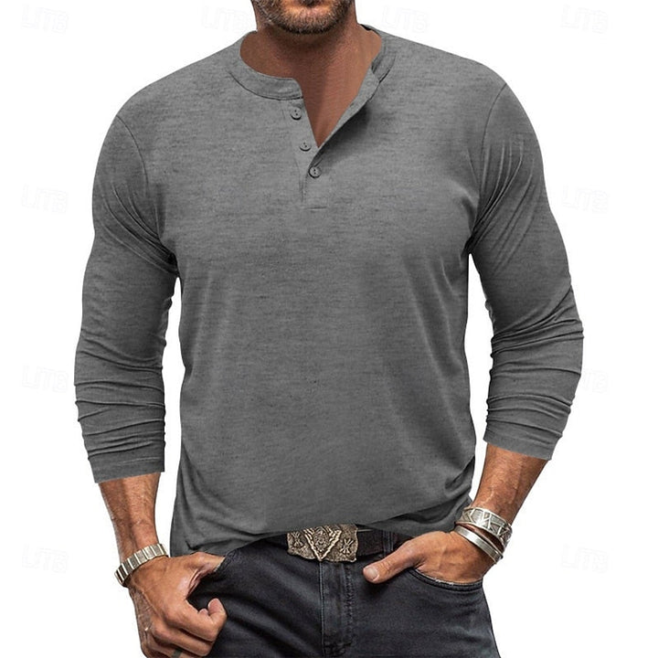 Grant | Klassisk Button-Neck Henley Skjorta