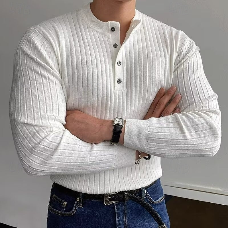Declan | Ribbad Henley Jumper