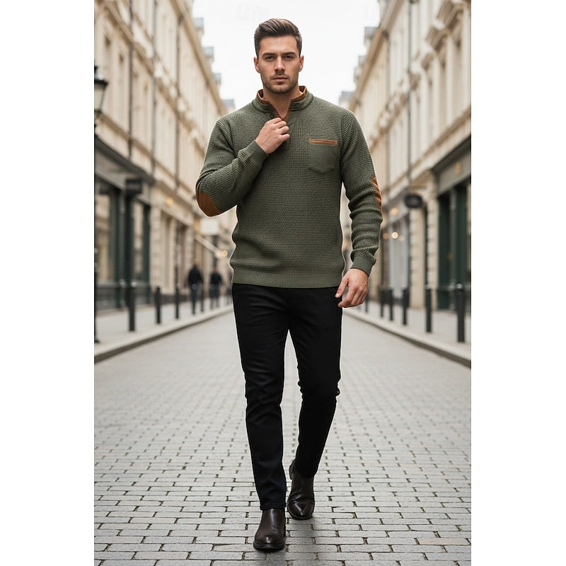 Harlan | Texturerad långärmad Henley-skjorta