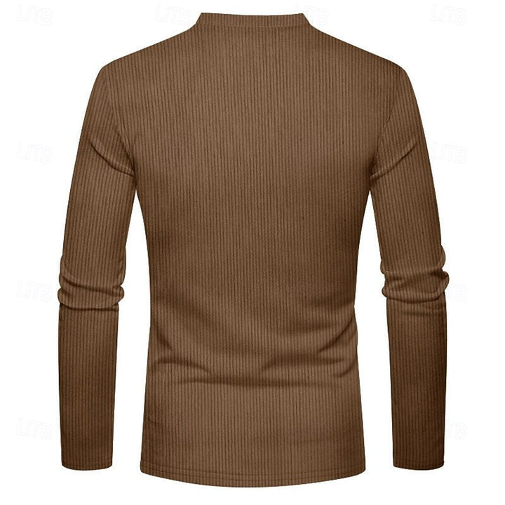 Foster | Ribbad långärmad Henley-skjorta