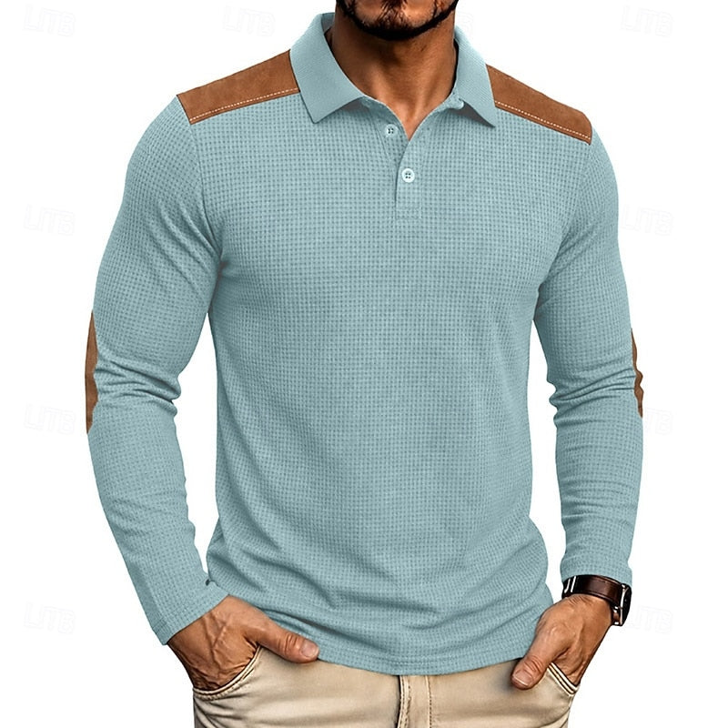 Garrett | Texturerad långärmad polo