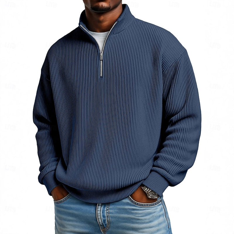Nash | Ribbad Quarter-Zip Tröja