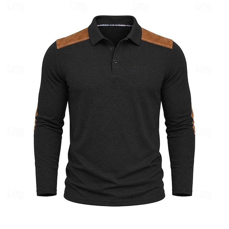 Garrett | Texturerad långärmad polo