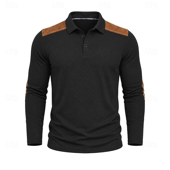 Garrett | Texturerad långärmad polo