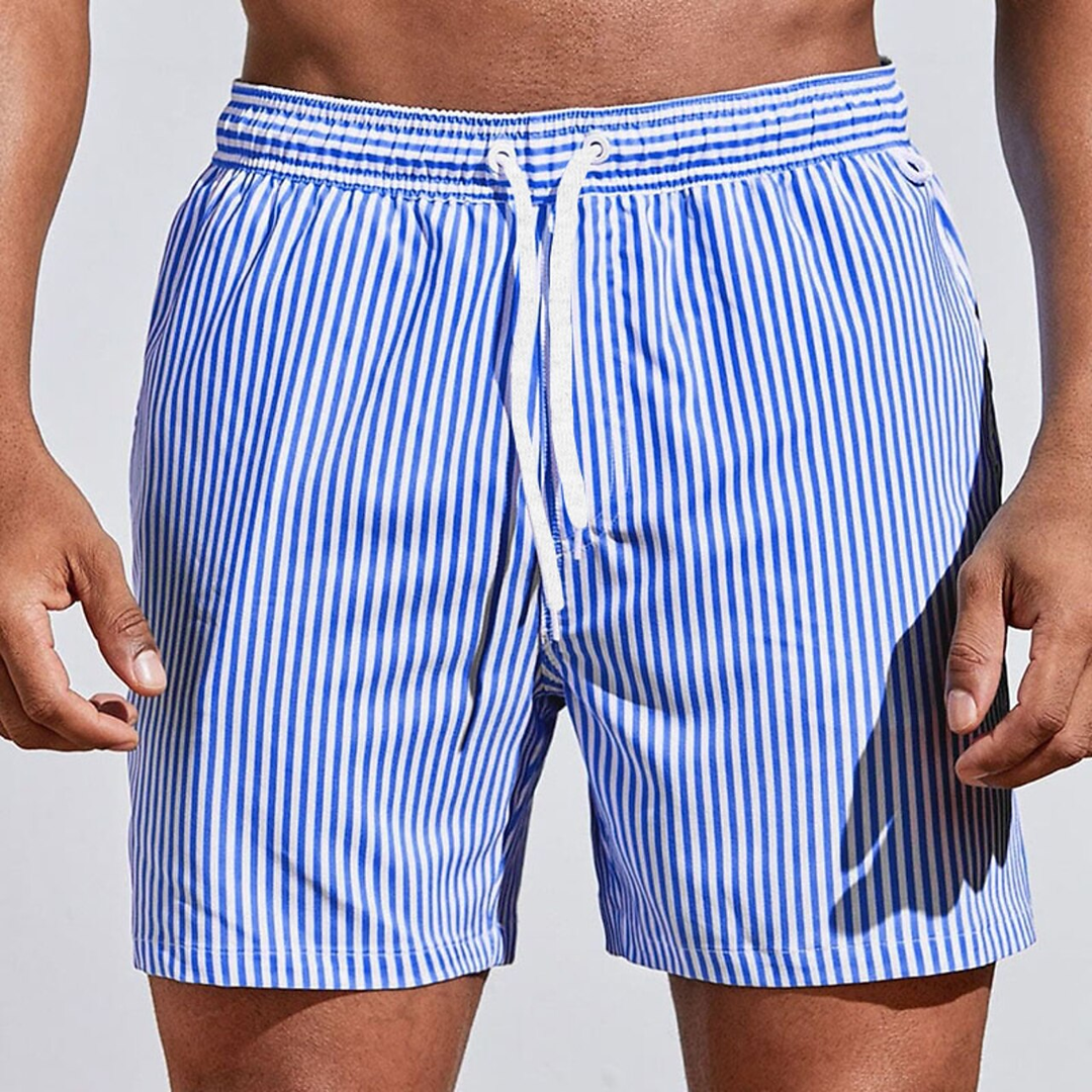 Nolan | Förfinade Randiga Badshorts