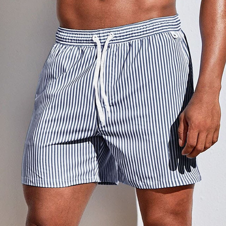 Nolan | Förfinade Randiga Badshorts