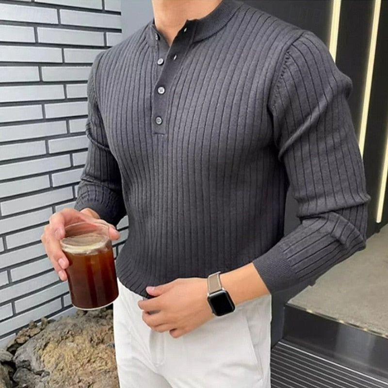 Declan | Ribbad Henley Jumper