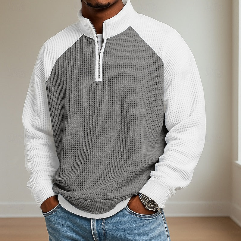 Nathaniel | Texturerad Quarter-Zip Pullover