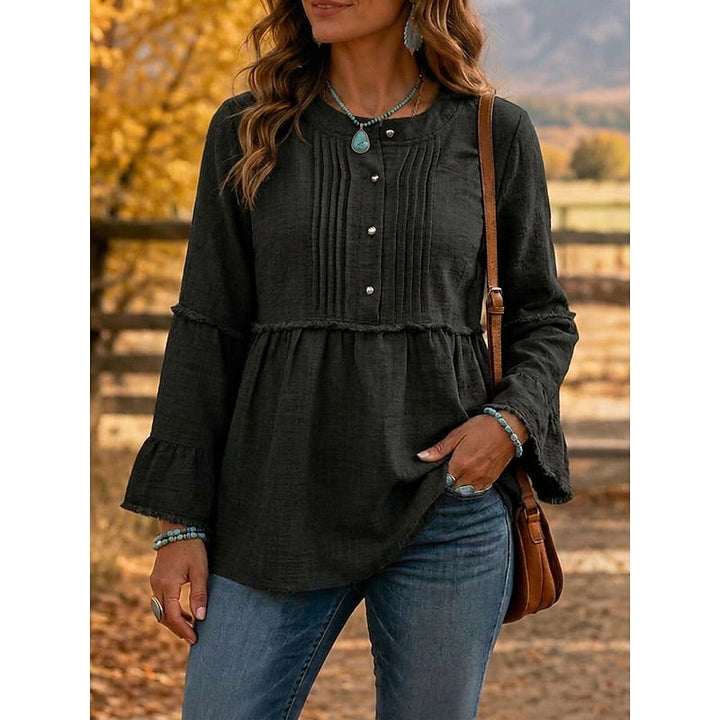 Bethany | Pintuckad Peplum Blus