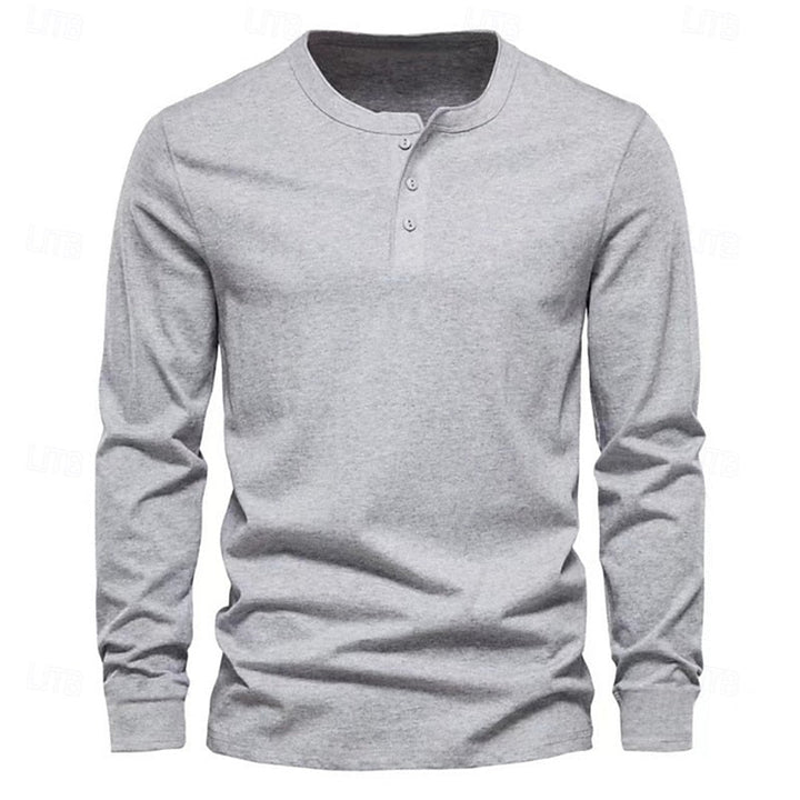 Grant | Klassisk Button-Neck Henley Skjorta