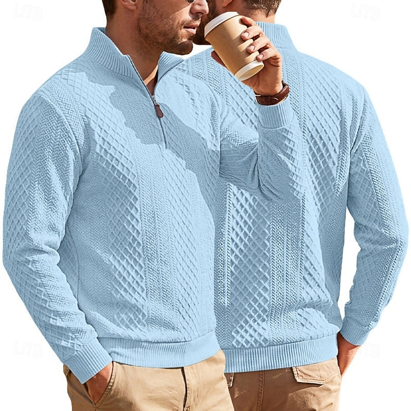 Graham | Texturerad Quarter-Zip Pullover
