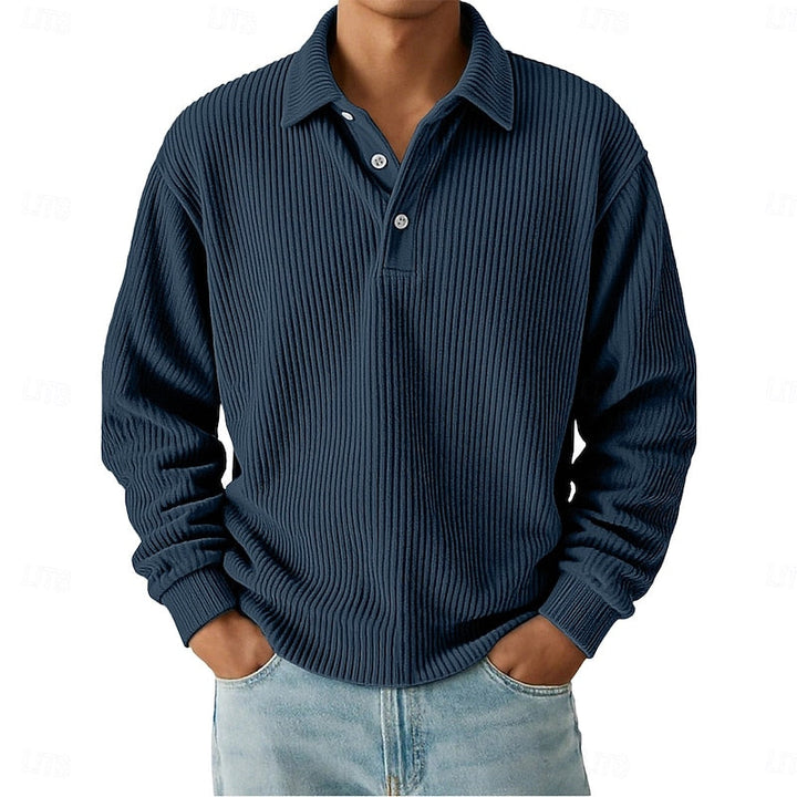 Julian | Texturerad långärmad polo