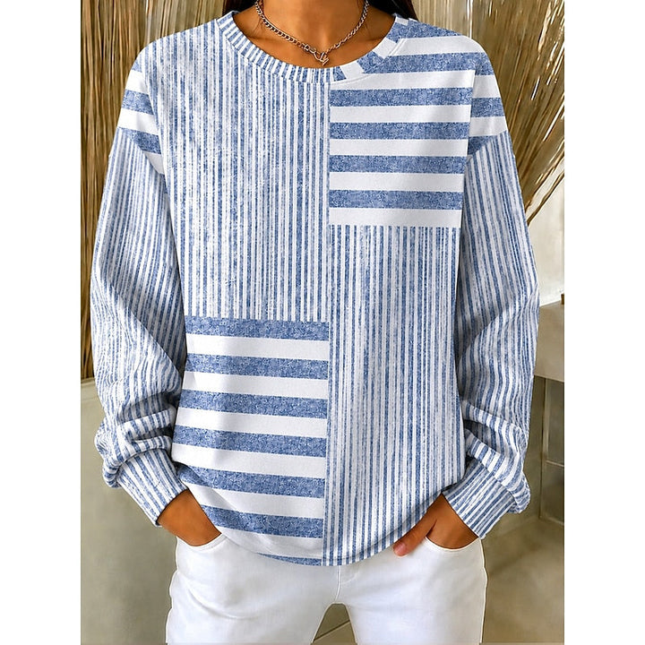Elodie | Randig Patchwork Långärmad Topp