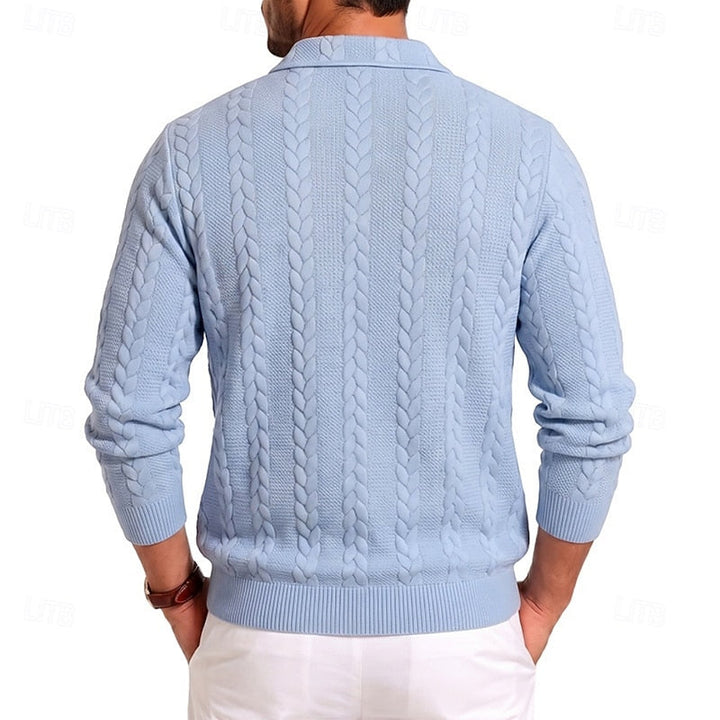 Gordon | Texturerad Kvartzip Polo Jumper