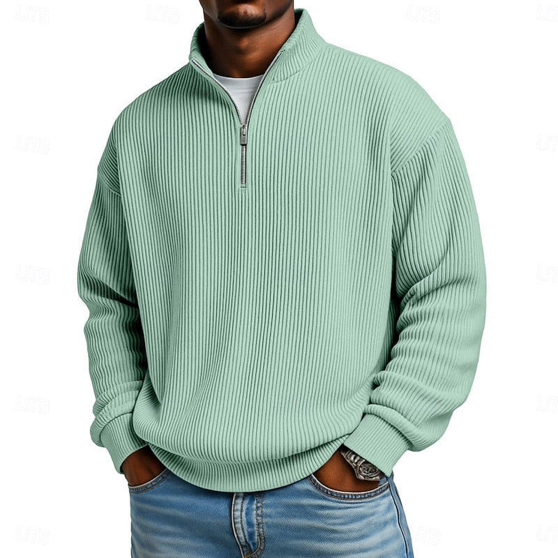 Nash | Ribbad Quarter-Zip Tröja