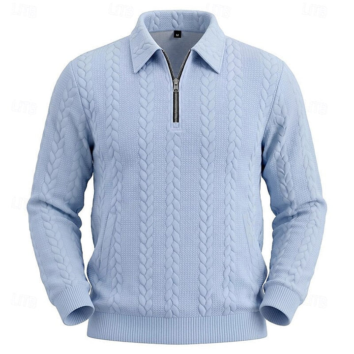 Gordon | Texturerad Kvartzip Polo Jumper