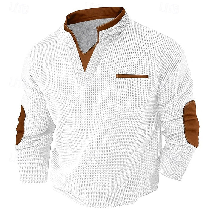 Harlan | Texturerad långärmad Henley-skjorta