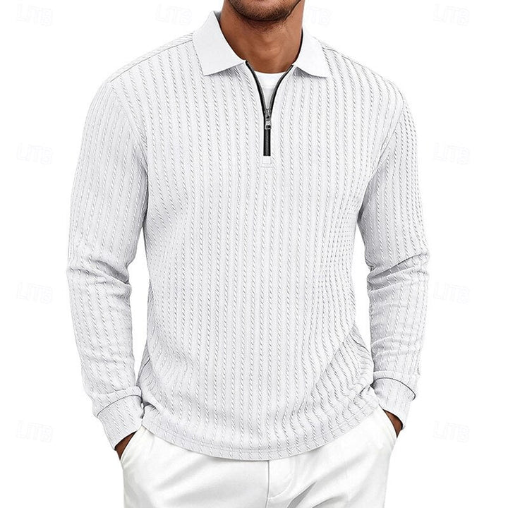 Bryson | Texturerad Quarter-Zip Polo Skjorta