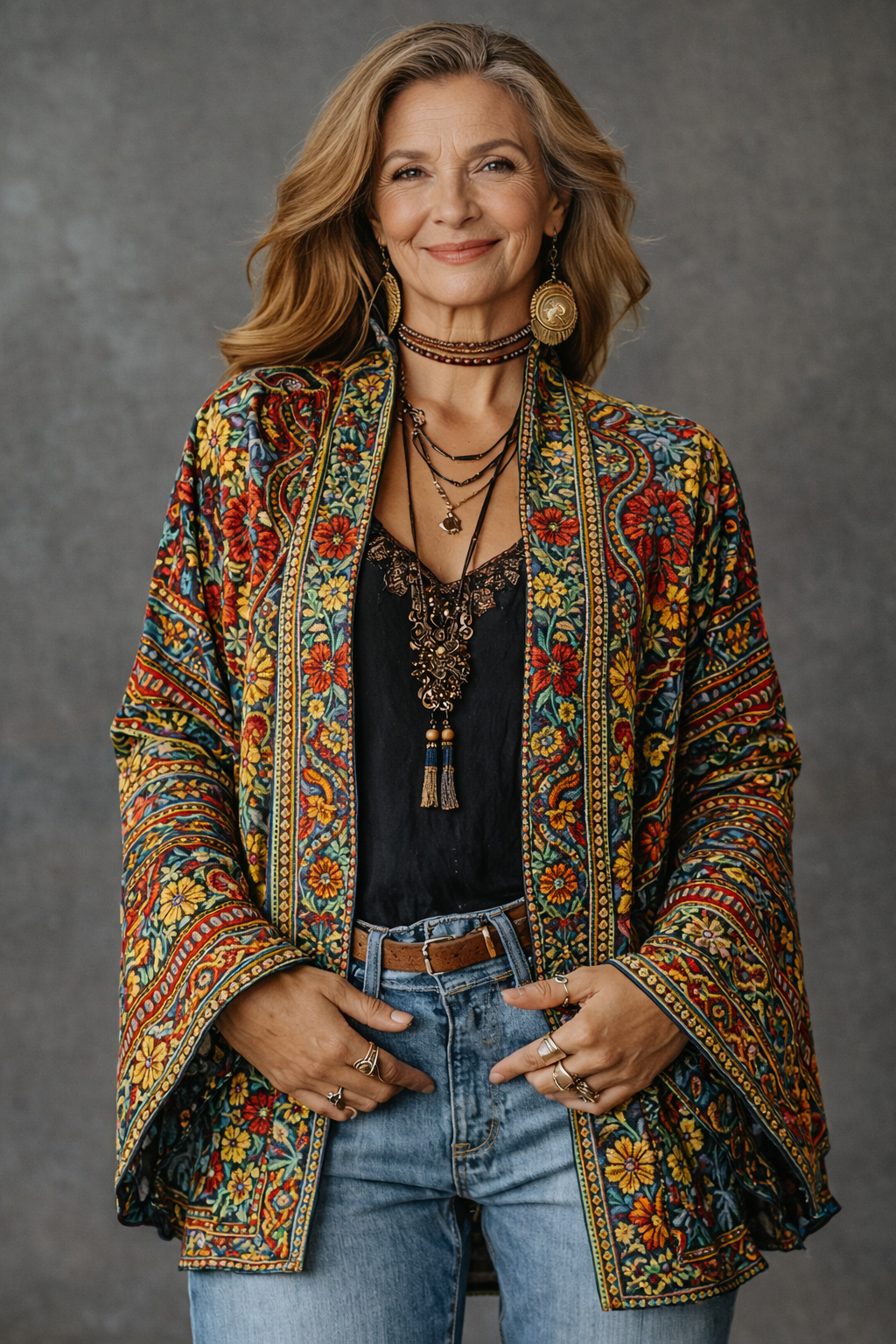 Amelie | Stilig Velvet-Touch Bohemisk Cardigan