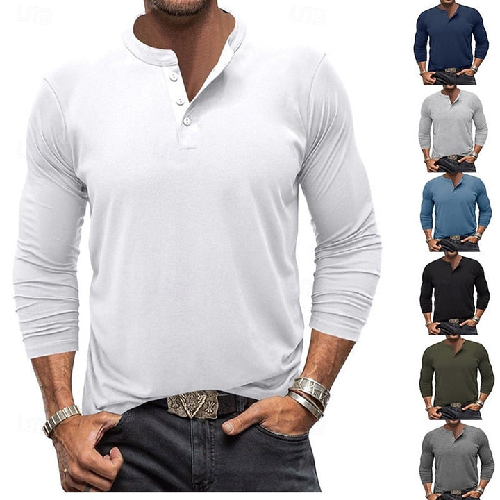 Grant | Klassisk Button-Neck Henley Skjorta