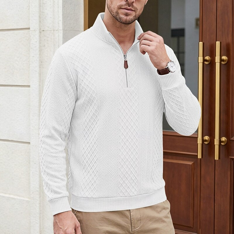 Graham | Texturerad Quarter-Zip Pullover
