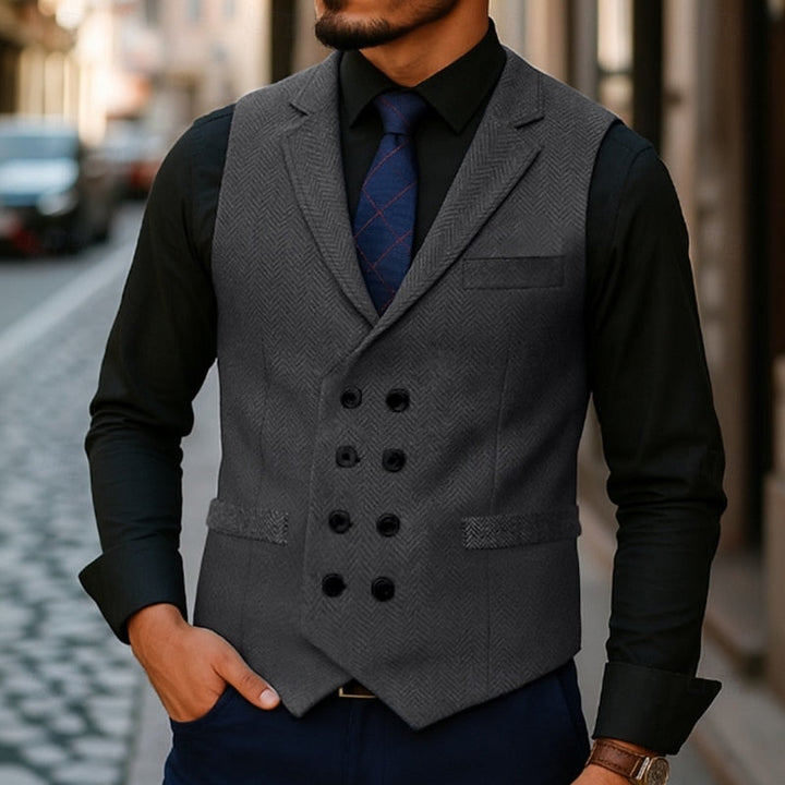 Ellery | Herringbone Dubbelknäppt Västar