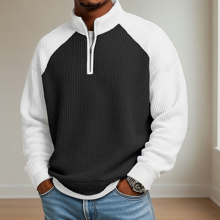 Nathaniel | Texturerad Quarter-Zip Pullover