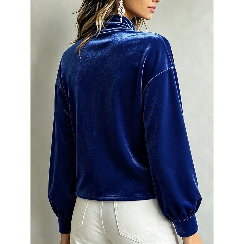 Belinda | Elegant Mock Neck Blus