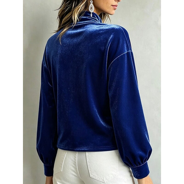 Belinda | Elegant Mock Neck Blus