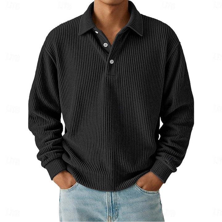 Julian | Texturerad långärmad polo