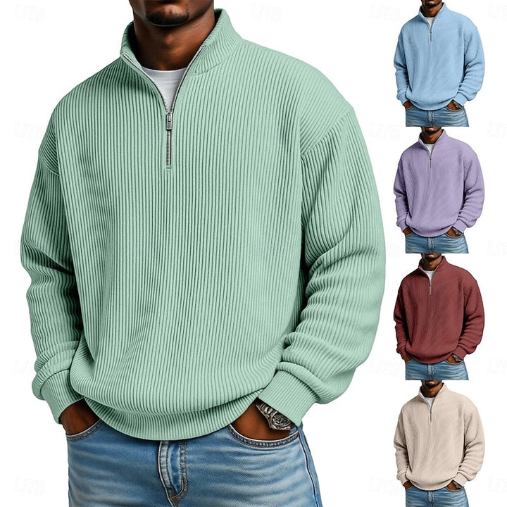 Nash | Ribbad Quarter-Zip Tröja