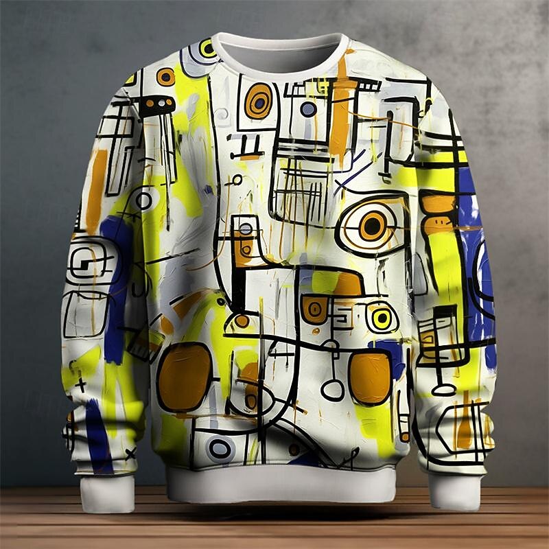 Grant | Konstnärlig Tryck Crew Neck Sweatshirt