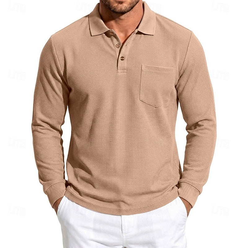 Chandler | Texturerad långärmad polo