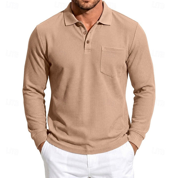 Chandler | Texturerad långärmad polo