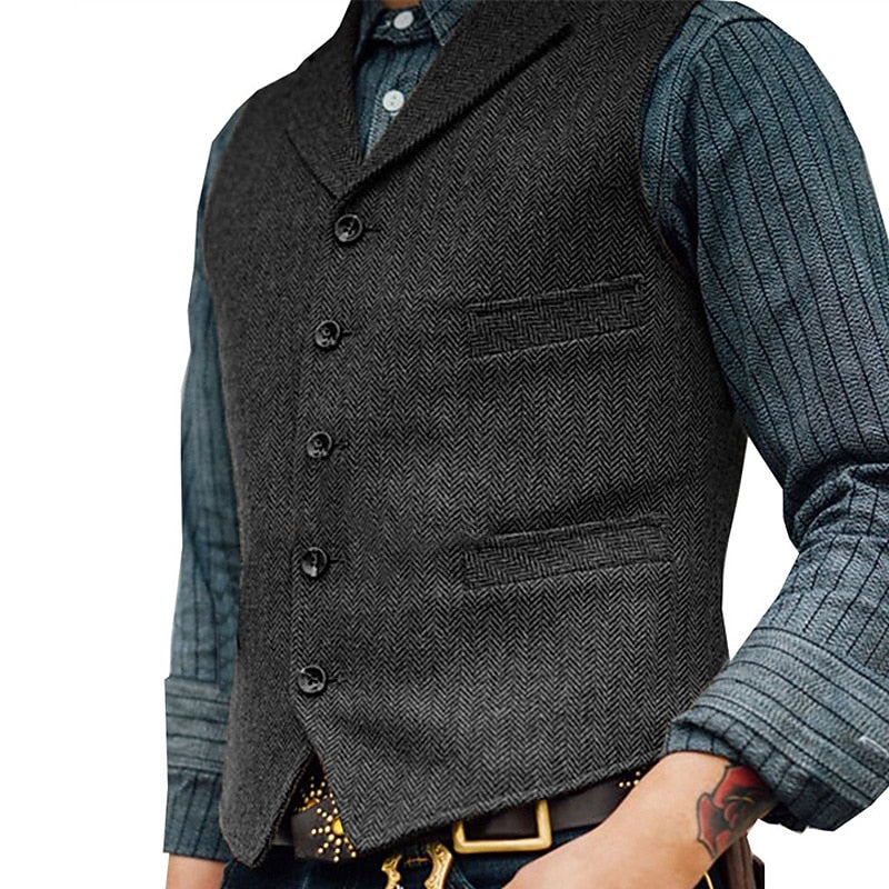 Alden | Skräddarsydd Herringbone Väst