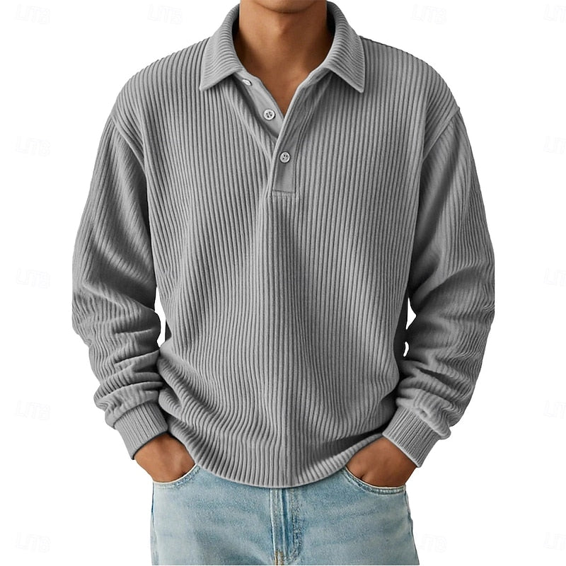 Julian | Texturerad långärmad polo