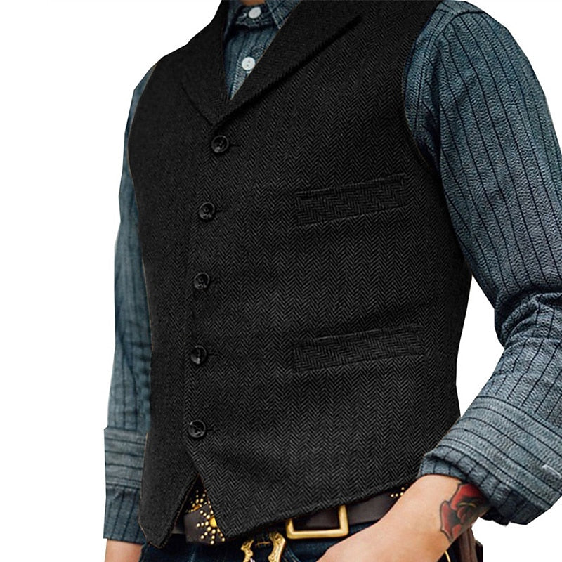 Alden | Skräddarsydd Herringbone Väst