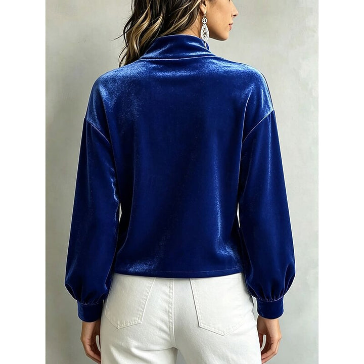 Belinda | Elegant Mock Neck Blus