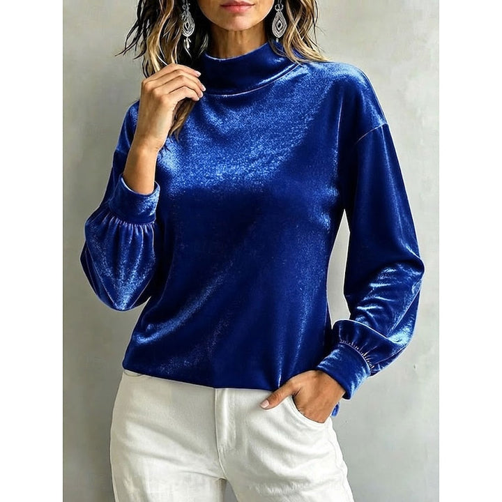 Belinda | Elegant Mock Neck Blus