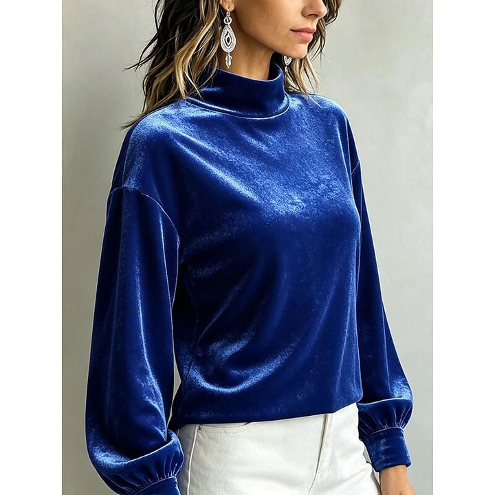 Belinda | Elegant Mock Neck Blus
