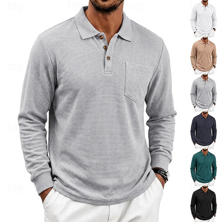 Chandler | Texturerad långärmad polo